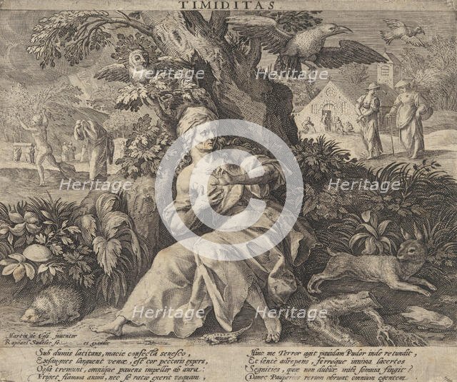 Timiditas from Four Vices, ca. 1580-1628. Creator: Raphael Sadeler.