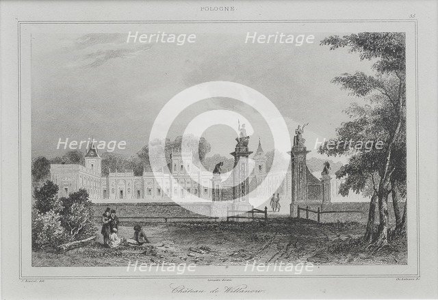 View of the Wilanów Palace, 1840. Artist: Lemaître, Augustin François (1792-1870)