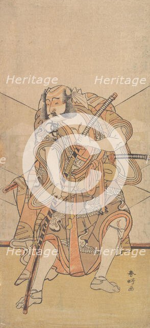 Bando Mitsugoro I in the Role of Asahina no Saburo, Drama "Sono Kyodai Fuji no Sugatami", 1776. Creator: Katsukawa Shunko.