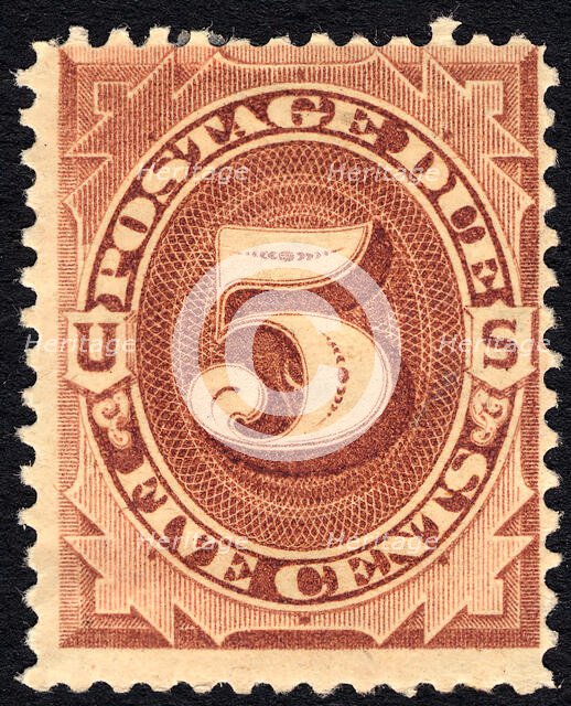 5c Postage Due single, 1879. Creator: Unknown.