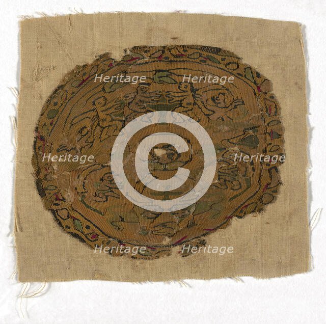 Roundel, Egypt, Roman period (30 B.C.- 641 A.D.)/Arab period (641-969), 6th/8th century. Creator: Unknown.