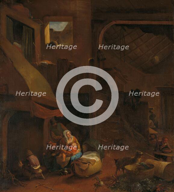 Interior of a peasant hut, 1650-1693. Creator: Hendrik Mommers.