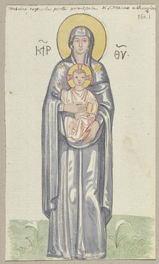 A mosaic in the atrium of San Marco in Venice; detail of Mary with the Christ Child, 1818-1843. Creator: Johann Anton Ramboux.