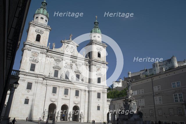Cathedral of Saints Rupert and Vergilius in the Square, Salzburg, Austria, 2022. Creator: Ethel Davies.