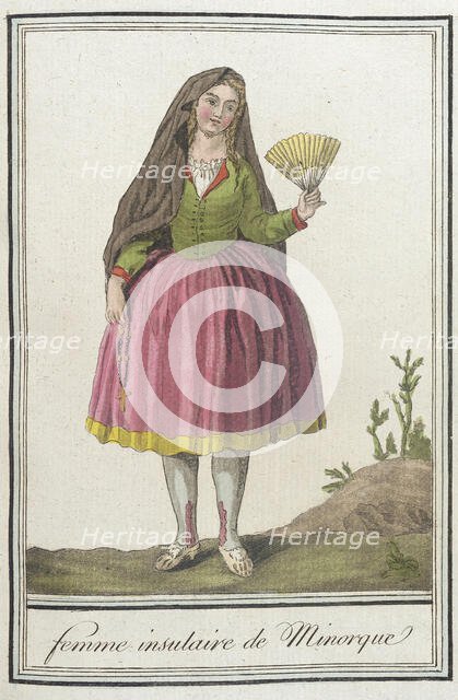 Costumes de Différents Pays, 'Femme Insulaire de Minorque', c1797. Creators: Jacques Grasset de Saint-Sauveur, LF Labrousse.