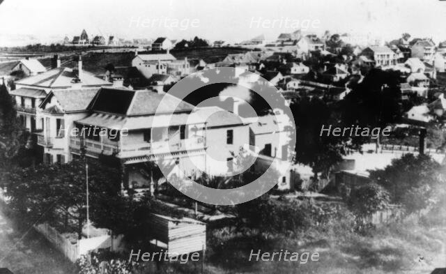 View from observatory toward Brisbane Grammar School, c1882. Creator: Unknown.