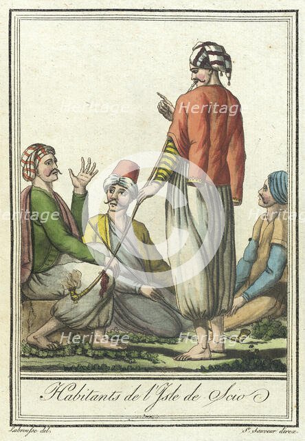 Costumes de Différents Pays, 'Habitants de l'Isle de Scio', c1797. Creators: Jacques Grasset de Saint-Sauveur, LF Labrousse.