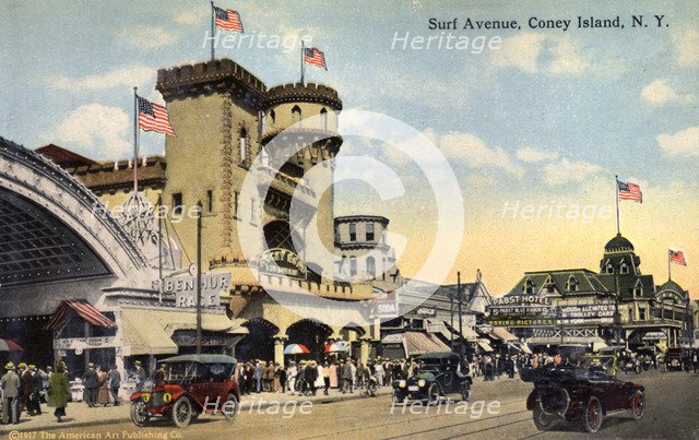 Surf Avenue, Coney Island, New York City, New York, USA, 1916. Artist: Unknown