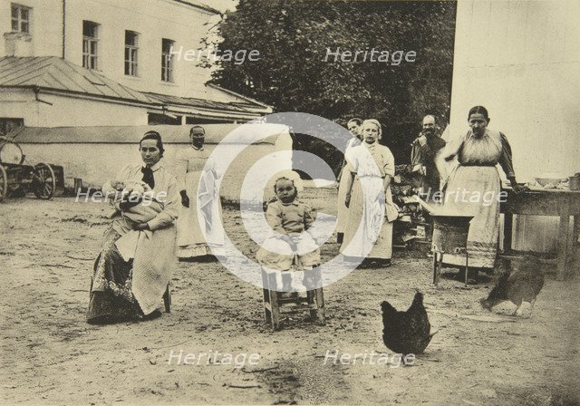 Making jam in the courtyard of Leo Tolstoy's house, Yasnaya Polyana, near Tula, Russia, 1900. Artist: Sophia Tolstaya