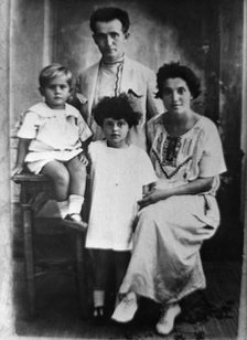 David Ben Gurion (1886-1973) with his family, 1920s. Artist: Unknown