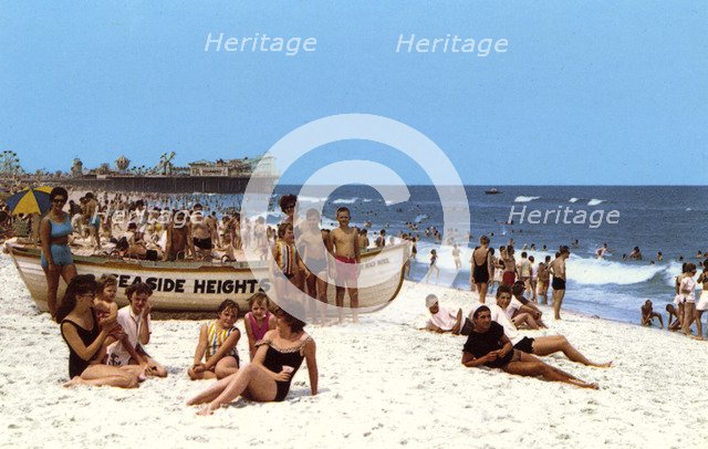 The beach, Seaside Heights, New Jersey, USA, 1963. Artist: Unknown