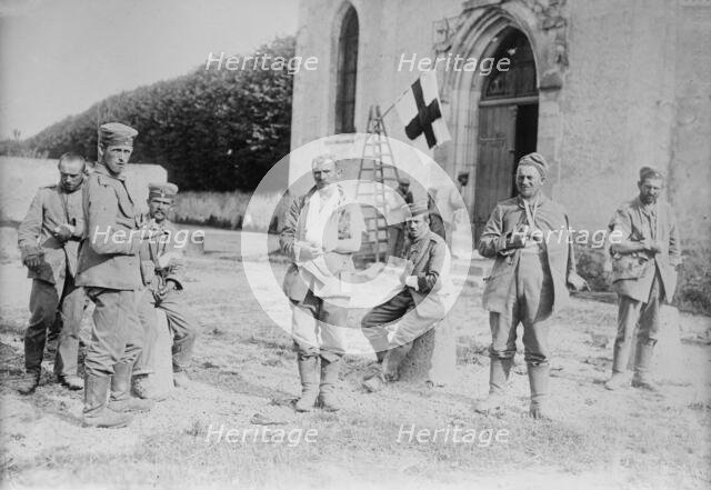 Neufmentier [i.e., Chauconin-Neufmontiers], German wounded prisoners, between c1914 and c1915. Creator: Bain News Service.