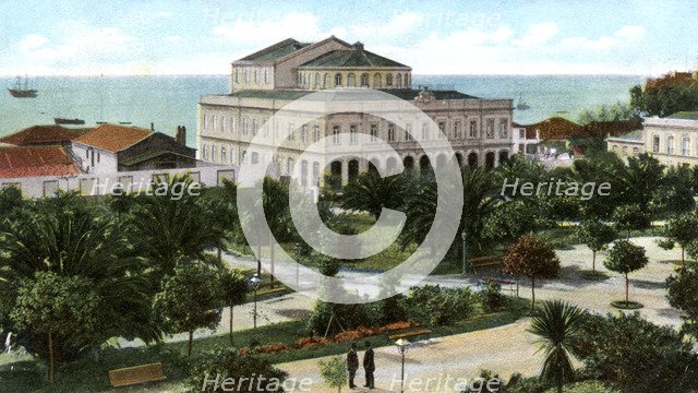 Public garden and theatre, Madeira, 1905. Artist: Unknown