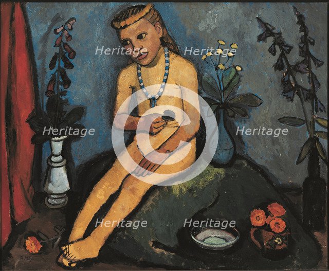 Seated Nude Girl with Flower Vases, 1906-1907.