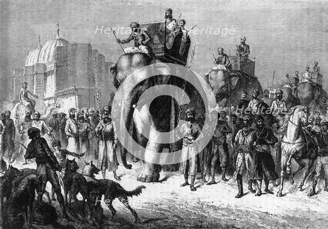 'Cavalcade Setting Out on a Tiger-Hunt', c1891. Creator: James Grant.