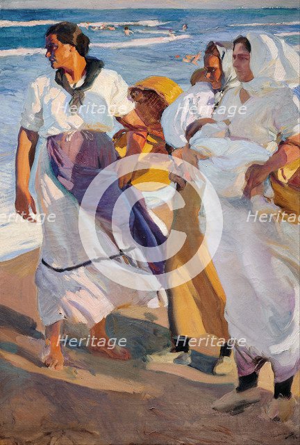 Fisherwomen from Valencia. Artist: Sorolla y Bastida, Joaquín (1863-1923)