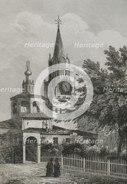The Ascension Convent, Moscow, Russia, 1839. Creator: Augustin François Lemaitre.