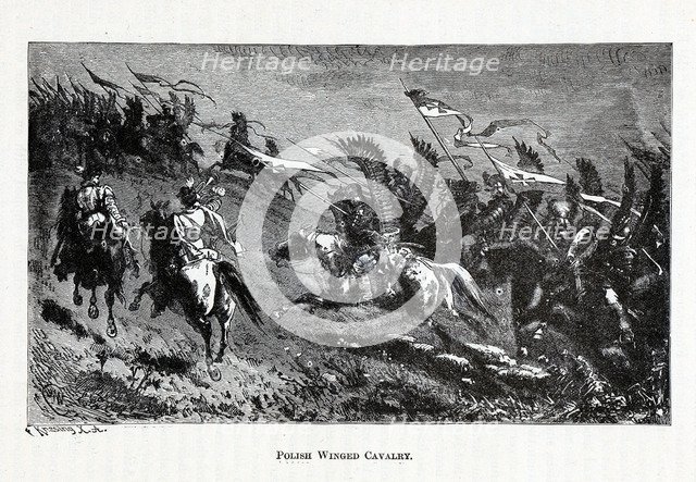Polish Winged Cavalry, 1882. Artist: Knesing, Theodor (1840-?)