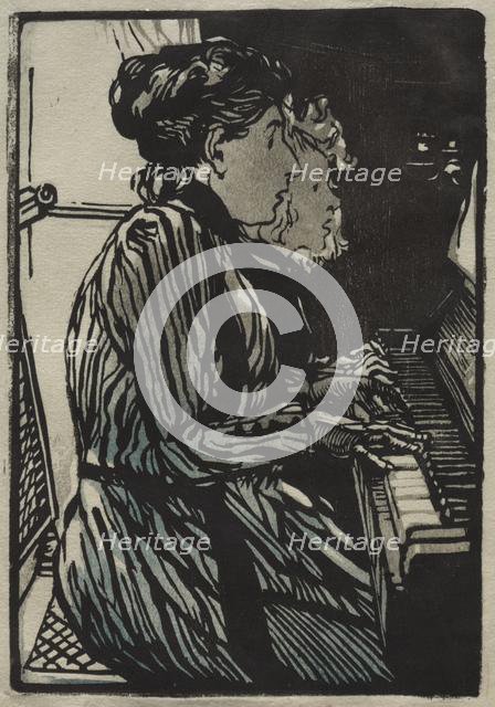 Etude a Quatre Mains, 1890. Creator: Auguste Louis Lepère (French, 1849-1918).
