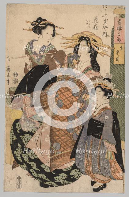 Two Women and a Girl, 1800-1829. Creator: Kikugawa Eizan (Japanese, 1787-1867).