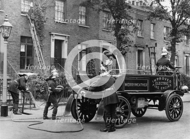 1900 Merryweather Electric Fire Engine. Creator: Unknown.