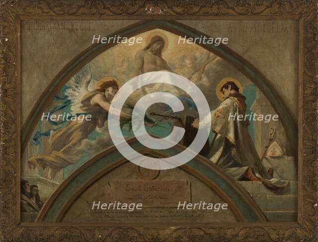 Esquisse pour l'église de Champigny-sur-Marne : le Martyre de saint Saturnin, 1876. Creator: Theobald Chartran.