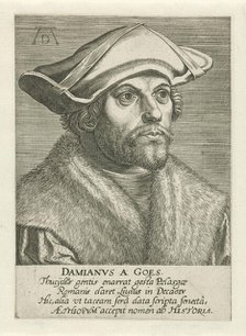 Portrait of Damião de Góis (1502-1574) after Albrecht Dürer  , Between 1587 and 1600. Creator: Galle, Philipp (Philips) (1537-1612).