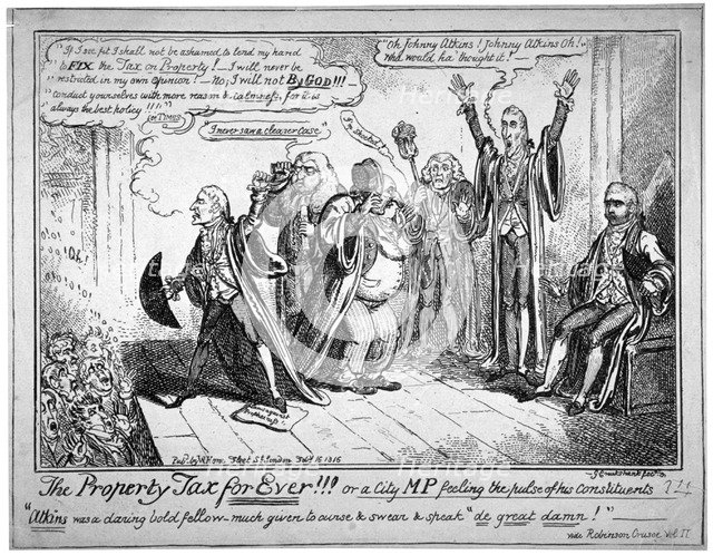 'The property tax for ever!!!', 1816.                                                      Artist: George Cruikshank