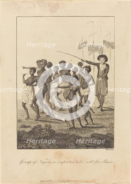 Group of Negros, as imported to be sold for Slaves, 1793. Creator: William Blake.