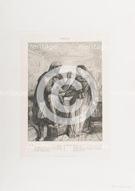 She thank'd me: plate 2 from Othello (Act 1, Scene 3), 1844. Creator: Theodore Chasseriau.