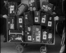 Japanese Luggage Being Wheeled Away, 1933. Creator: British Pathe Ltd.