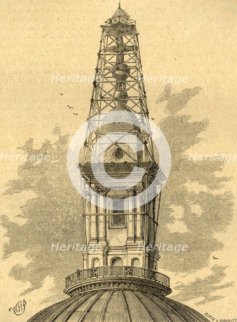 'The Scaffolding and Observatory on St. Paul's in 1848', (1897). Creator: Unknown.