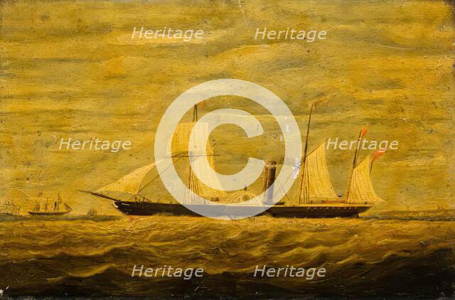 A Paddle Steamer - Aberdeen to London Service, 1850s. Creator: Unknown.