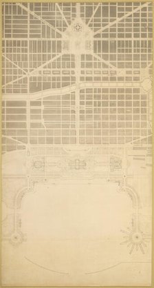 Plate 129 from The Plan of Chicago, 1909: Chicago. The Business Center of the City, Within the... Creator: Daniel Burnham.