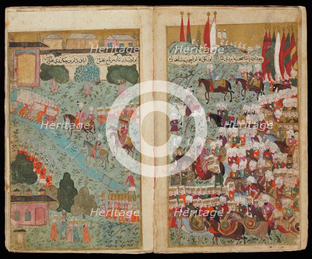 Mehmed III Arrives at the Head of the Victorious Army in Istanbul (From Manuscript Mehmed III's Camp Artist: Turkish master  