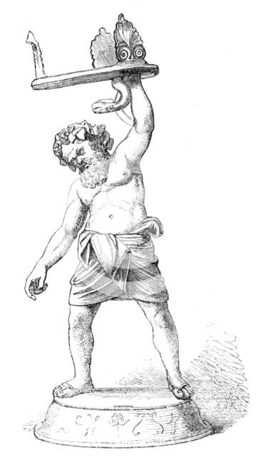 Recent discoveries in the buried city of Pompeii: statuette of Silenus, 1864. Creator: Unknown.