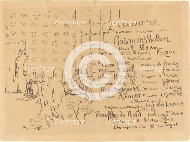 Rosmersholm, 1893. Creator: Edouard Vuillard.