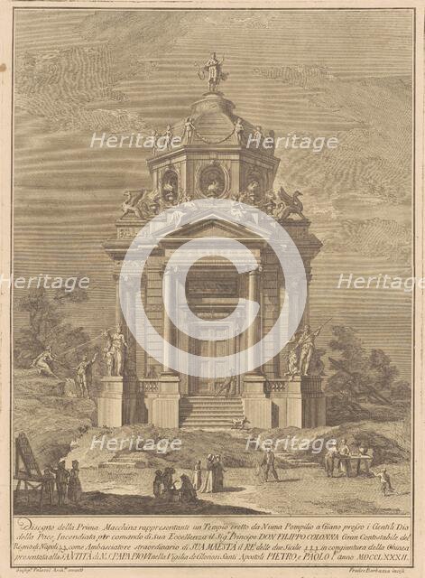 The Prima Macchina for the Chinea of 1782: The Temple of Janus..., 1782. Creator: Francesco Barbazza.