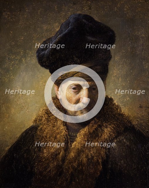 Portrait of an old man with fur hat, 1630. Artist: Rembrandt van Rhijn (1606-1669)