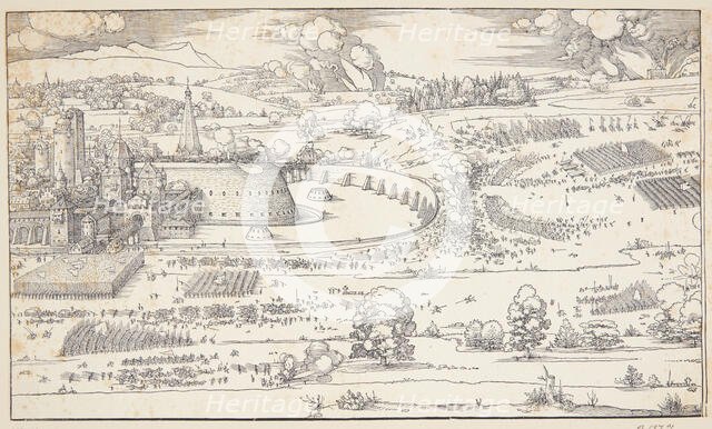 The siege of a castle, 1527. Creator: Dürer, Albrecht (1471-1528).