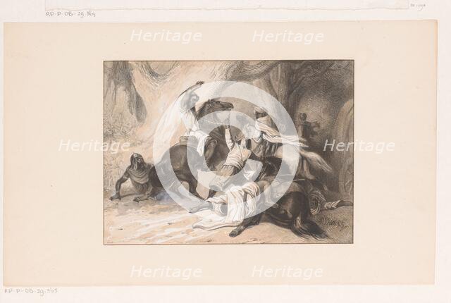 Willem met De Hoorn, Count of Orange, fights the Moors, 1827-1861. Creator: Dominicus Anthonius Peduzzi.