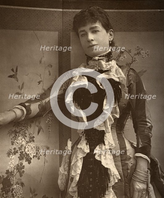 British actress Lady Monckton in 'Jim the Penman', 1886. Artist: Barraud