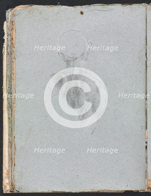 Verona Sketchbook: Male nude head and shoulders from behind (page 62), 1760. Creator: Francesco Lorenzi (Italian, 1723-1787).