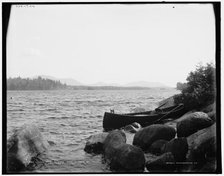 Lower Saranac Lake from Shingle Bay Point, Adirondack Mountains, (1902?). Creator: William H. Jackson.