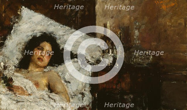 Resting, c. 1887. Creator: Antonio Mancini.