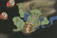 God of Thunder (Raijin). From the series "A World of Things (Momoyogusa)", 1909-1910. Creator: Sekka, Kamisaka (1866-1942).