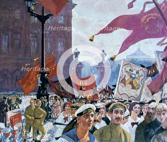 'Festivities marking the opening of the second congress of the Comintern', 1921. Artist: Boris Mikhajlovich Kustodiev 