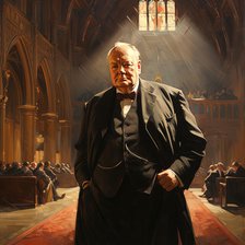 AI IMAGE - Portrait of Winston Churchill, 1950s, (2023). Creator: Heritage Images.