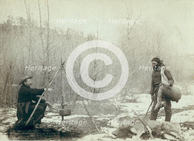 Hunting Deer A deer hunt near Deadwood in winter '87 and '88 Two miners McMillan and..., 1888. Creator: John C. H. Grabill.