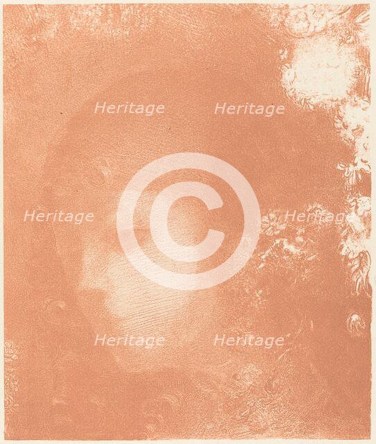 Tete d'Enfant avec Fleurs (Head of a Child with Flowers), 1897. Creator: Odilon Redon.